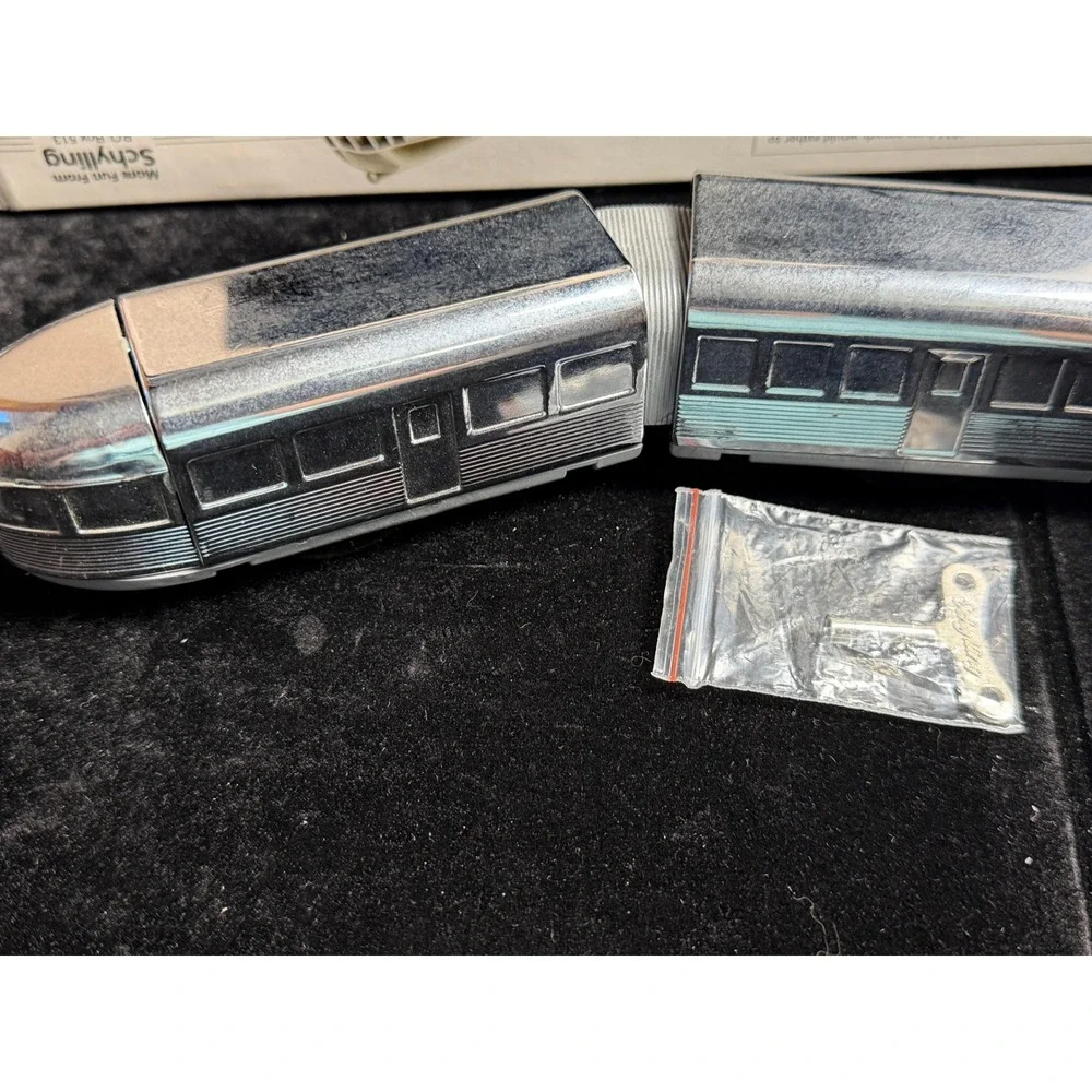 Schylling Streamliner Three Car Wind-Up Train-Chrome Plated, Tin Collector Toy